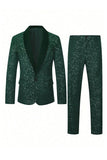 2 Piece Black One Button Shawl Lapel Glitter Men's Suits