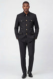 2 Piece Black Single Breasted Men's Suits