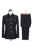2 Piece Black Single Breasted Men's Suits