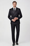 Black 2 Piece Shawl Lapel One Button Jacquard Men's Prom Suits with Beading