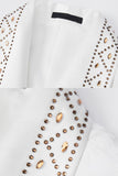 Black 2 Piece Shawl Lapel One Button Jacquard Men's Prom Suits with Beading