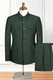 Black Single Breasted 2 Piece Men's Suits