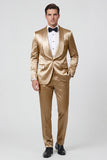 2 Piece Champagne Shawl Lapel One Button Men's Prom Suits