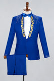 Black Shawl Lapel One Button Beaded Men's Prom Suits