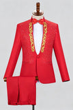 Black Shawl Lapel One Button Beaded Men's Prom Suits