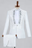 Black Shawl Lapel One Button Beaded Men's Prom Suits
