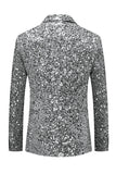 Sparkly Gold Notch Lapel Single Breasted Beaded Men's Jacket