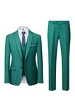 2 Piece Notch Lapel Dark Grey Single Breasted Men's Prom Suits