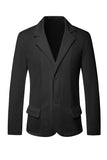 Black Notch Lapel Single Breasted Men's Jacket