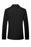 Black Notch Lapel Single Breasted Men's Jacket