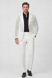 Black Notch Lapel Single Breasted Men's Jacket