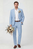 Notch Lapel Beige One Button 2 Piece Men's Wedding Suits
