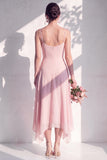 Green Floral A Line Cowl Neck Bridesmaid Dress