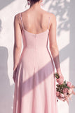 Green Floral A Line Cowl Neck Bridesmaid Dress