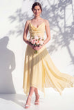 Green Floral A Line Cowl Neck Bridesmaid Dress