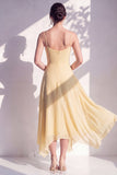 Green Floral A Line Cowl Neck Bridesmaid Dress