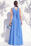 One Shoulder Green Floral A Line Bridesmaid Dress with Slit
