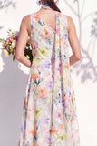 One Shoulder Green Floral A Line Bridesmaid Dress with Slit