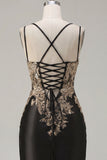 Black Satin Bodycon Ruched Sequins Homecoming Dress with Slit