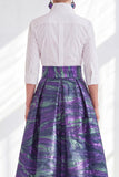 Fuchsia A-Line Long Mother Of the Bride Dress with 3/4 Sleeves