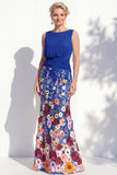 Dark Green Mermaid Bateau Neck 3D Floral Long Mother Of the Bride Dress