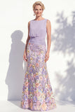 Dark Green Mermaid Bateau Neck 3D Floral Long Mother Of the Bride Dress