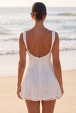 Ivory A Line Corset Lace Mini Dress