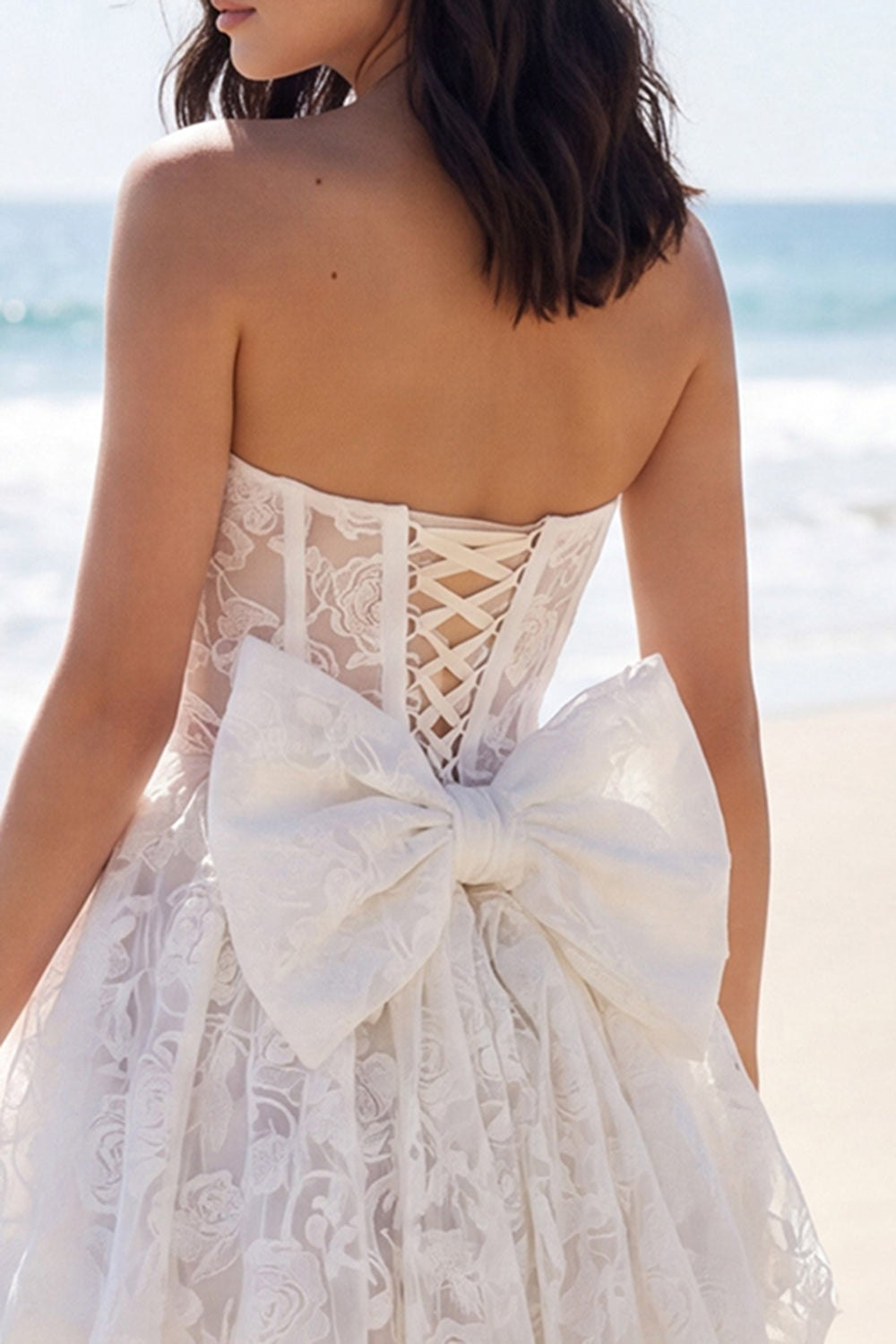 Zapaka Women Ivory Appliqued Mini Dress A Line Sweetheart Corset Graduation Dress, Ivory / US6 Zapaka Women Ivory Appliqued Mini Dress A Line Sweetheart Corset Graduation Dress, Ivory / US6