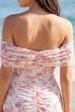 Off The Shoulder Floral A Line Little White Dress