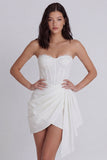 Strapless Corset Bodycon Lace Little White Dress
