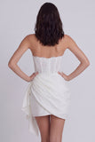 Strapless Corset Bodycon Lace Little White Dress