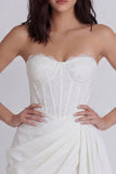 Strapless Corset Bodycon Lace Little White Dress