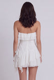 Strapless Ruffled A Line Little White Dress