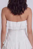 Strapless Ruffled A Line Little White Dress