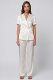 Ivory Peaked Lapel 2 Piece Single Buckle Women's Suits
