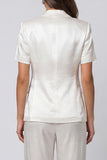 Ivory Peaked Lapel 2 Piece Single Buckle Women's Suits