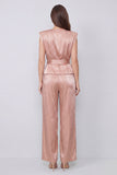 Ruched Dusty Rose 2 Piece Women's Suits with Sash