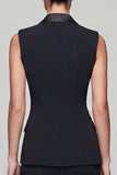 Black Double Breasted Sheath 2-piece Short Work Dress