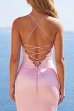 Pink Bodycon Ruched Corset Homecoming Dress
