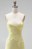 Floral Embroidery Bodycon Spaghetti Straps Short Homecoming Dress