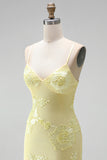 Floral Embroidery Bodycon Spaghetti Straps Short Homecoming Dress