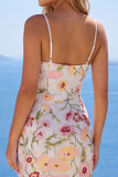 Sparkly Ivory Spaghetti Straps Bodycon Floral Sequins Homecoming Dress