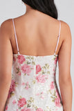 Bodycon Light Pink Floral Sequin Homecoming Dress with Bow
