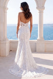 Ivory Mermaid Halter Embroidered Wedding Dress