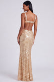 Square Neck Sequin Light Blue Mermaid Formal Dress