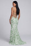 Light Green Mermaid Spaghetti Straps Formal Dress