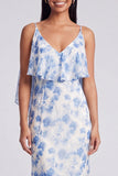 Mermaid Light Green Floral Maxi Dress