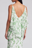 Mermaid Light Green Floral Maxi Dress