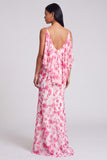 Mermaid Light Green Floral Maxi Dress