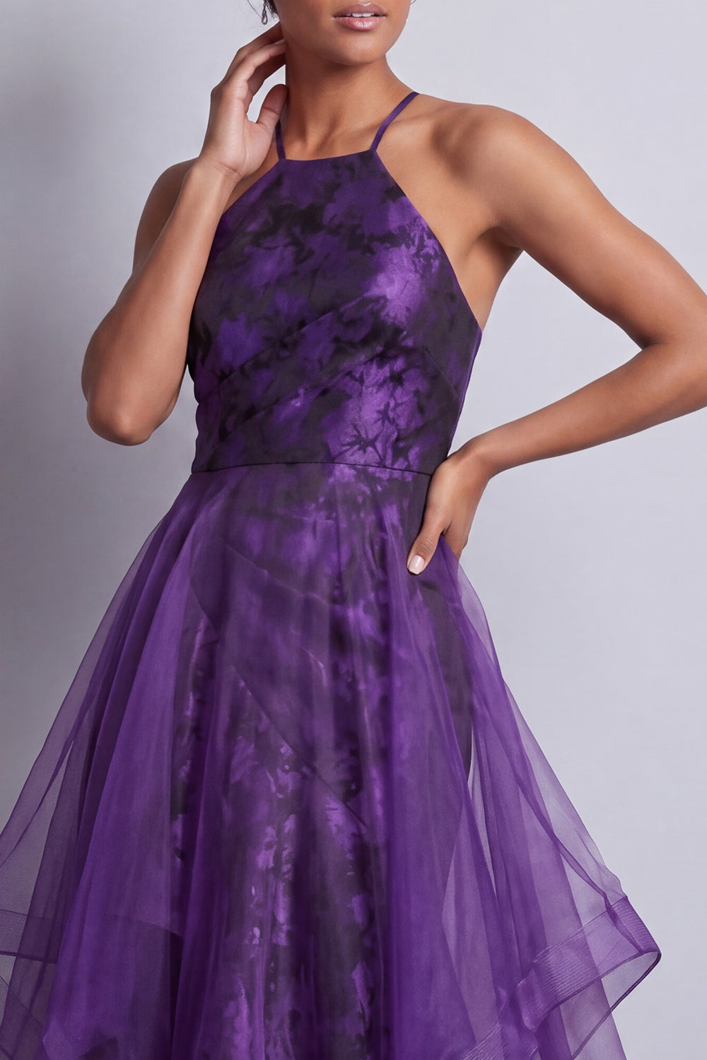 dark purple dresses for wedding guests Purple Midi Wedding-Guest Dress: Mac Duggal 56035 Purple / 0
